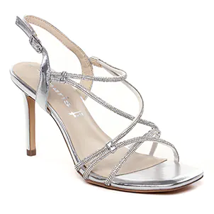 Tamaris 28332 Silver : chaussures dans la même tendance femme (nu-pieds-talons-hauts gris argent) et disponibles à la vente en ligne 