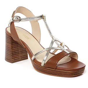 Les Tropéziennes Limona Tan : chaussures dans la même tendance femme (nu-pieds-talons-hauts marron) et disponibles à la vente en ligne 