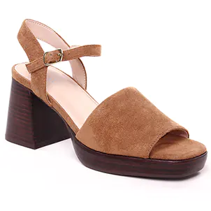 nu-pieds-talons-hauts marron même style de chaussures en ligne pour femmes que les  Tamaris