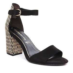 nu-pieds-talons-hauts noir beige même style de chaussures en ligne pour femmes que les  Marco Tozzi