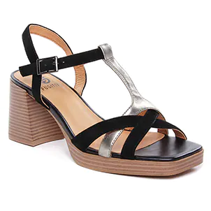 Fugitive Jess Velour Noir : chaussures dans la même tendance femme (nu-pieds-talons-hauts noir or) et disponibles à la vente en ligne 