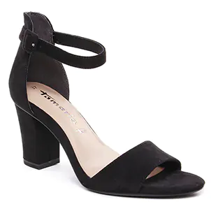 nu-pieds-talons-hauts noir même style de chaussures en ligne pour femmes que les  Fugitive