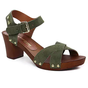 Les Tropéziennes Toopino Kaki : chaussures dans la même tendance femme (nu-pieds-talons-hauts vert kaki) et disponibles à la vente en ligne 