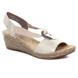 Rieker 624H6-60 Muschel : chaussures dans la même tendance femme (nu-pieds-trotteurs beige doré) et disponibles à la vente en ligne 