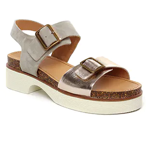 Fugitive Midor Velour Ciment : chaussures dans la même tendance femme (sandales beige doré) et disponibles à la vente en ligne 