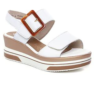 Chaussures femme été 2024 - sandales compensées Remonte blanc