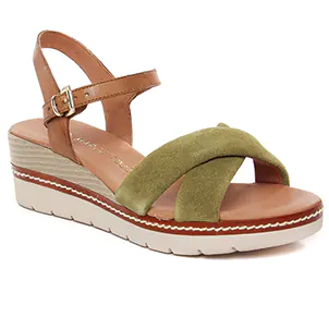 sandales-compensees marron kaki même style de chaussures en ligne pour femmes que les  Vanessa Wu