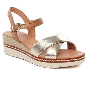 Marco Tozzi 28722 Gold Comb : chaussures dans la même tendance femme (sandales-compensees marron or) et disponibles à la vente en ligne 