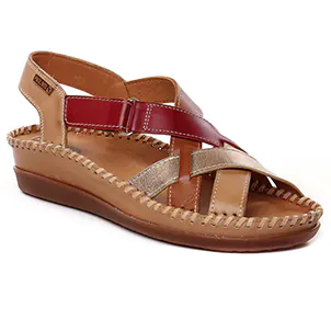 Chaussures femme été 2024 - sandales compensées Pikolinos marron