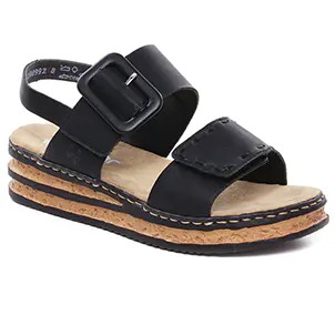 Rieker 62950-00 Noir : chaussures dans la même tendance femme (sandales-compensees noir) et disponibles à la vente en ligne 