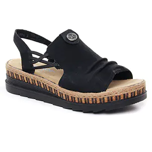 sandales-compensees noir même style de chaussures en ligne pour femmes que les  Marco Tozzi