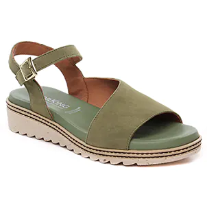 Chaussures femme été 2024 - sandales compensées Dorking vert kaki