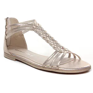 sandales-plates beige doré même style de chaussures en ligne pour femmes que les  Tamaris
