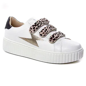 tennis blanc léopard même style de chaussures en ligne pour femmes que les  Les Tropéziennes
