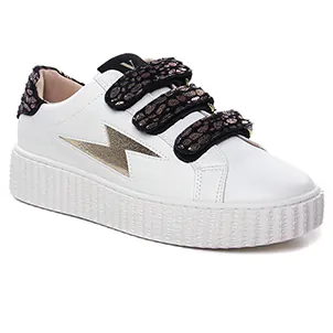 Vanessa Wu Bk2619 Or : chaussures dans la même tendance femme (tennis-plateforme blanc or) et disponibles à la vente en ligne 