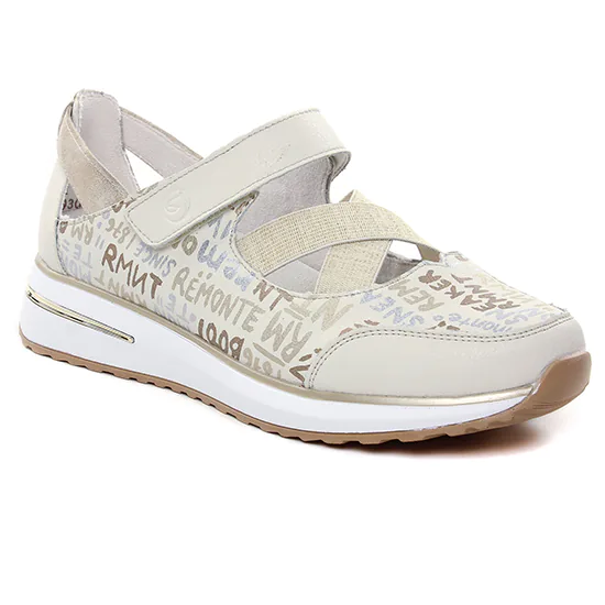 Tennis Et Baskets Mode Remonte D1G05-80 Offwhite Silver, vue principale de la chaussure femme
