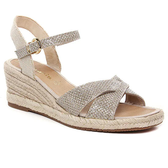 Espadrilles Tamaris 28367 Lt Gold Glam, vue principale de la chaussure femme