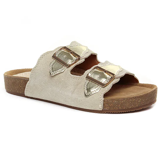 Nu Pieds Et Sandales Mtng Lin 54085 Beige Or, vue principale de la chaussure femme