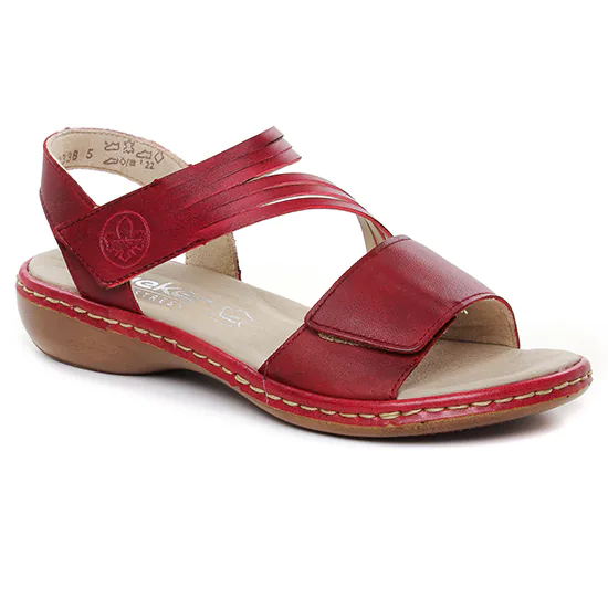 Nu Pieds Et Sandales Rieker 65964-35 Burgundy, vue principale de la chaussure femme