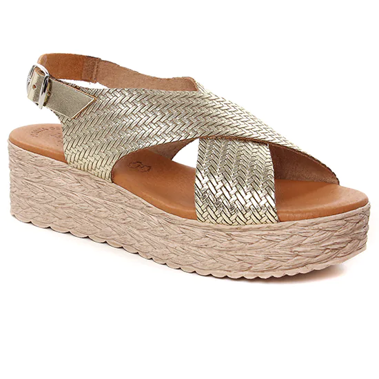 Espadrilles Eva Frutos 714 Or, vue principale de la chaussure femme