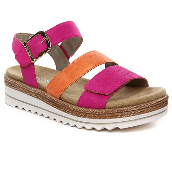 Nu Pieds Et Sandales Remonte D0Q55-31 Magenta Rouge, vue principale de la chaussure femme