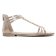 Sandales Plates beige doré mode femme printemps été vue 2