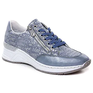 baskets-compensees bleu argent même style de chaussures en ligne pour femmes que les  Rieker