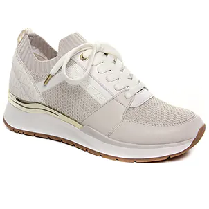 baskets-mode beige blanc même style de chaussures en ligne pour femmes que les  Marco Tozzi