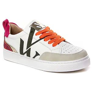 baskets-mode blanc orange même style de chaussures en ligne pour femmes que les  No Name