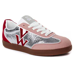 Vanessa Wu Bk2783 Rouge : chaussures dans la même tendance femme (tennis argent rouge) et disponibles à la vente en ligne 