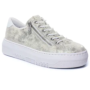 tennis-plateforme beige irisé or même style de chaussures en ligne pour femmes que les  Xti