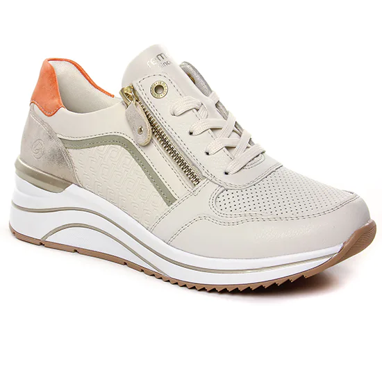 Tennis Et Baskets Mode Remonte D0T10-80 Offwhite, vue principale de la chaussure femme