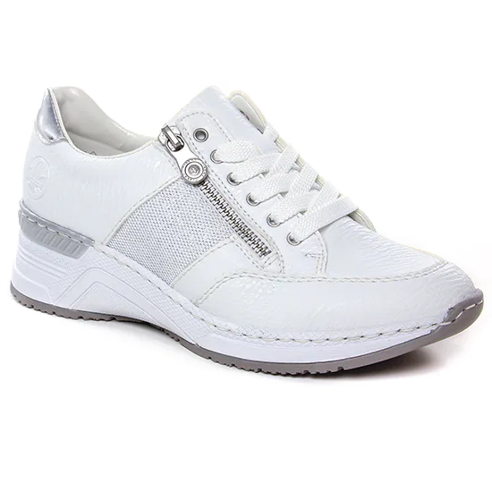 Tennis Et Baskets Mode Rieker N4322-80 White, vue principale de la chaussure femme