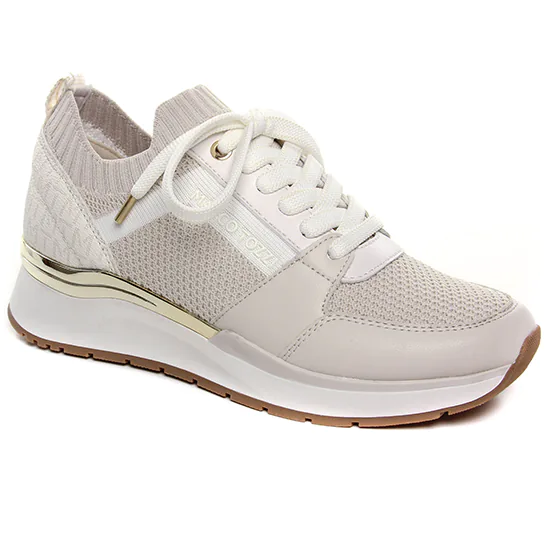 Baskets Mode Marco Tozzi 23716 Cream Comb, vue principale de la chaussure femme