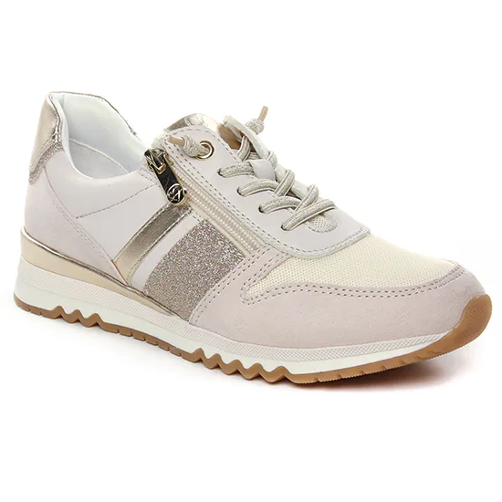 Tennis Et Baskets Mode Marco Tozzi 23707 Cream Gold, vue principale de la chaussure femme