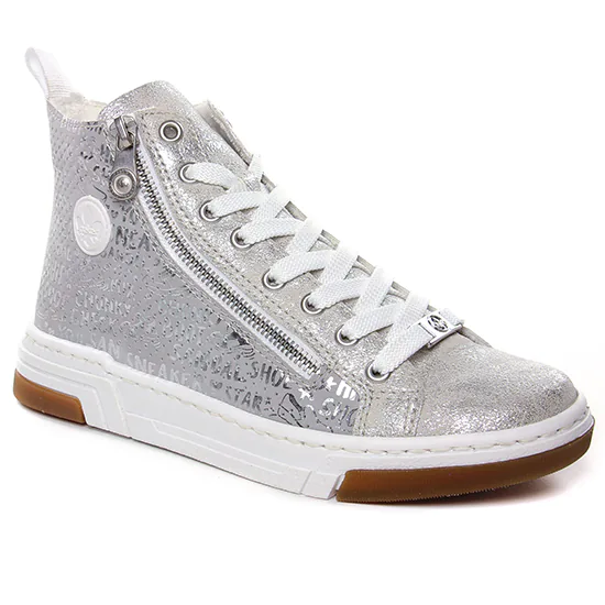 Tennis Et Baskets Mode Rieker N3945-40 Imp Silver, vue principale de la chaussure femme