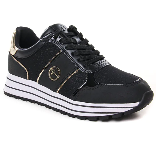 Tennis Et Baskets Mode Tamaris 23727 Black Gold, vue principale de la chaussure femme