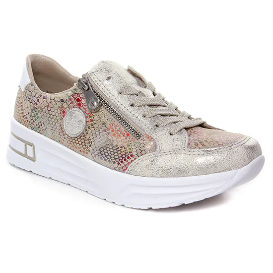 Tennis Et Baskets Mode Rieker N8103-60 Beige Multi, vue principale de la chaussure femme