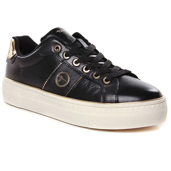 Tennis Et Baskets Mode Tamaris 23724 Black Gold, vue principale de la chaussure femme