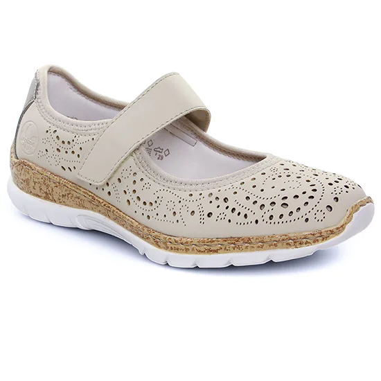 Babies Rieker N4299-60 Creme, vue principale de la chaussure femme