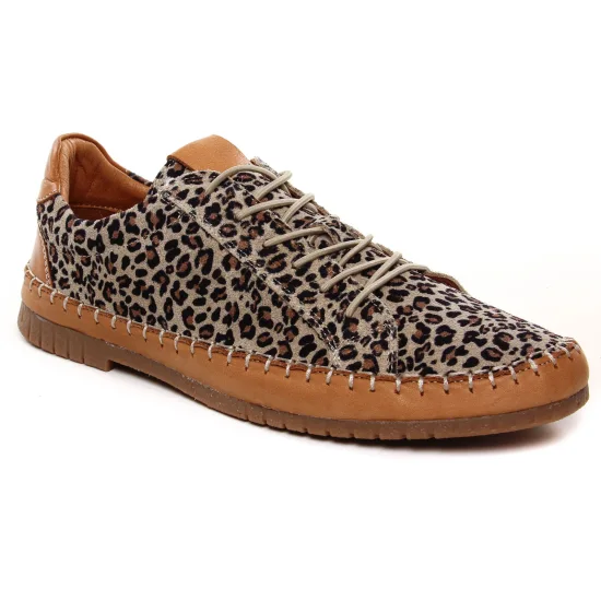 Derbys Coco Et Abricot Maire Leopard, vue principale de la chaussure femme