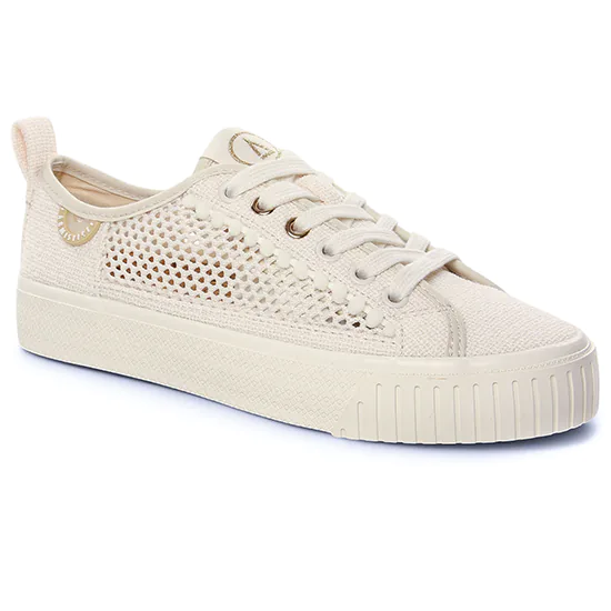 Tennis Et Baskets Mode Armistice Stomp Sneak Beige, vue principale de la chaussure femme