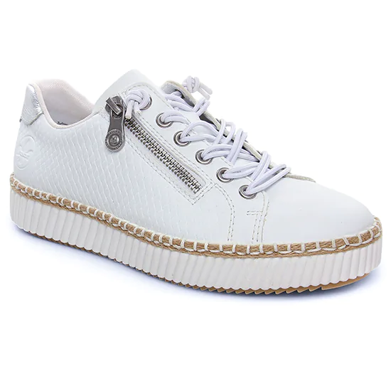 Tennis Et Baskets Mode Rieker M2940-80 Weiss Silver, vue principale de la chaussure femme