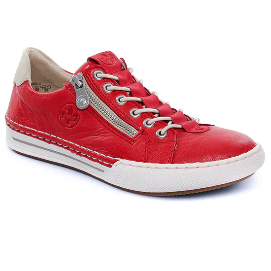 Tennis Et Baskets Mode Rieker L7250-34 Rouge, vue principale de la chaussure femme