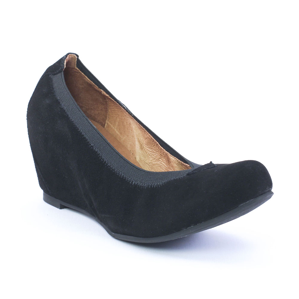 Chaussures Compensées Velours Noir Lilly & Skinner – Pointure UK 8, Portées Une Fois, Talon 6cm
