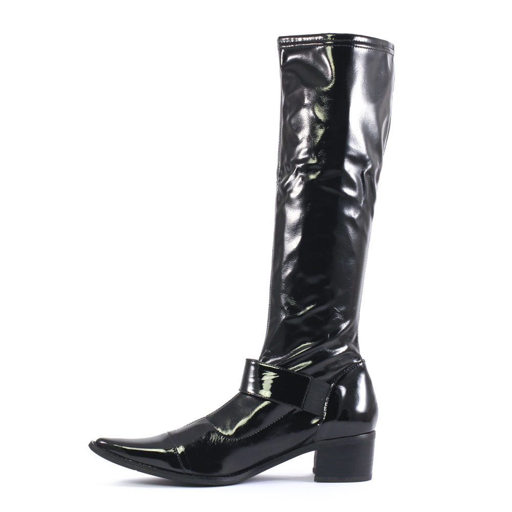 botte noir brillante femme