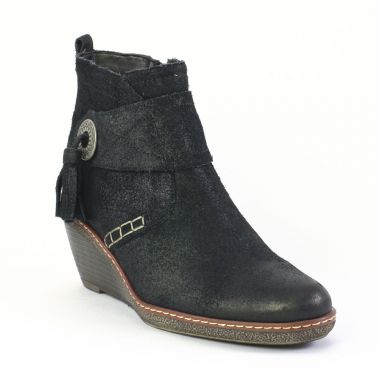 Bottines Compensées Fugitive Mores Noir, vue principale de la chaussure femme