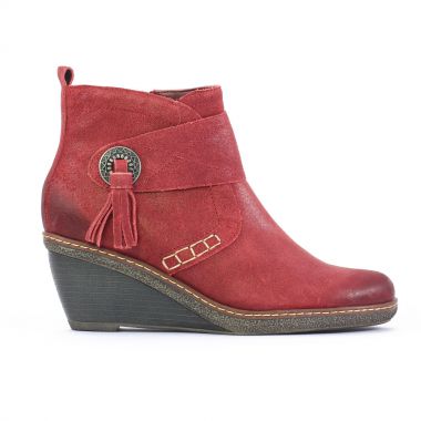 bottines compensées rouge mode femme automne hiver - Photo Produit 2