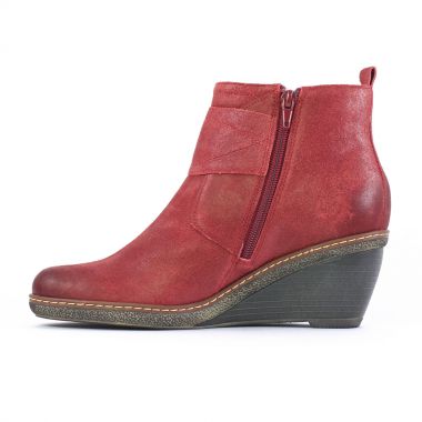 bottines compensées rouge mode femme automne hiver - Photo Produit 3