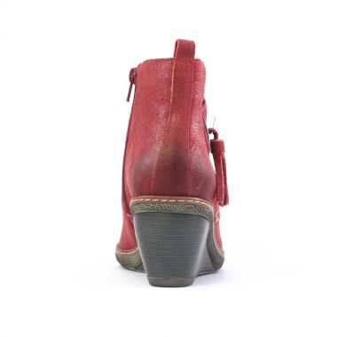 bottines compensées rouge mode femme automne hiver - Photo Produit 7